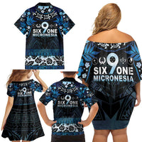 Micronesia FSM 691 Family Matching Off Shoulder Short Dress and Hawaiian Shirt Respect Culture LT05 - Polynesian Pride