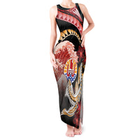 Personalised French Polynesia Victory Day Tank Maxi Dress Polynesian Pattern Plumeria LT05 Women Black - Polynesian Pride
