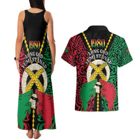 Vanuatu 45th Independence Day Couples Matching Tank Maxi Dress and Hawaiian Shirt Long God Yumi Stanap Wild Boar LT05