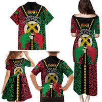 Vanuatu 46th Independence Day Family Matching Puletasi and Hawaiian Shirt Long God Yumi Stanap Wild Boar LT05 - Polynesian Pride