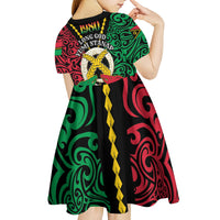 Vanuatu 46th Independence Day Kid Short Sleeve Dress Long God Yumi Stanap Wild Boar LT05 - Polynesian Pride