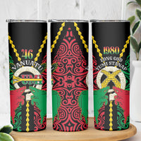 Vanuatu 46th Independence Day Skinny Tumbler Long God Yumi Stanap Wild Boar LT05 - Polynesian Pride