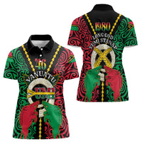Vanuatu 45th Independence Day Women Polo Shirt Long God Yumi Stanap Wild Boar LT05