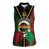Vanuatu 45th Independence Day Women Sleeveless Polo Shirt Long God Yumi Stanap Wild Boar LT05
