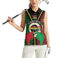 Vanuatu 45th Independence Day Women Sleeveless Polo Shirt Long God Yumi Stanap Wild Boar LT05