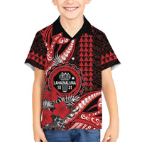 Personalized Hawaii Lahainaluna High School Kid Hawaiian Shirt Tribal Tattoo With Hibiscus Flowers