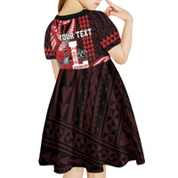 Personalized Hawaii Lahainaluna High School Kid Short Sleeve Dress Tribal Tattoo With Hibiscus Flowers