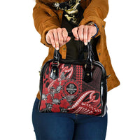 Hawaii Lahainaluna High School Shoulder Handbag Tribal Tattoo With Hibiscus Flowers