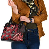 Hawaii Lahainaluna High School Shoulder Handbag Tribal Tattoo With Hibiscus Flowers