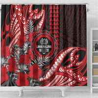 Hawaii Lahainaluna High School Shower Curtain Tribal Tattoo With Hibiscus Flowers