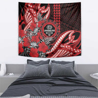 Hawaii Lahainaluna High School Tapestry Tribal Tattoo With Hibiscus Flowers