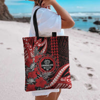 Hawaii Lahainaluna High School Tote Bag Tribal Tattoo With Hibiscus Flowers