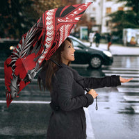 Hawaii Lahainaluna High School Umbrella Tribal Tattoo With Hibiscus Flowers