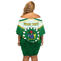 Personalised Cook Islands Ra o te Ui Ariki Off Shoulder Short Dress Polynesian Pattern LT05 - Polynesian Pride