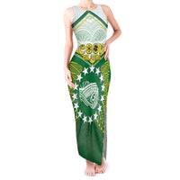 Personalised Cook Islands Ra o te Ui Ariki Tank Maxi Dress Polynesian Pattern LT05 Women Green - Polynesian Pride