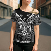Black Philippines Sun Star Cross Shoulder Shirt Igorot Tribal Inspiration