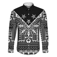 Black Philippines Sun Star Family Matching Puletasi and Hawaiian Shirt Igorot Tribal Inspiration LT05 Dad's Shirt - Long Sleeve Black - Polynesian Pride