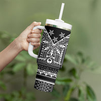 Black Philippines Sun Star Tumbler With Handle Igorot Tribal Inspiration
