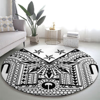 White Philippines Sun Star Round Carpet Igorot Tribal Inspiration