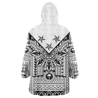 White Philippines Sun Star Wearable Blanket Hoodie Igorot Tribal Inspiration