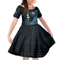Personalized Northern Mariana Islands 78th Liberation Day Family Matching Short Sleeve Bodycon Dress and Hawaiian Shirt LT05 Daughter's Dress Blue - Polynesian Pride