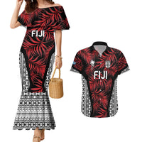 Custom Flying Fijians Rugby 2024 Pacific Couples Matching Mermaid Dress and Hawaiian Shirt Go Fiji LT05 Black - Polynesian Pride