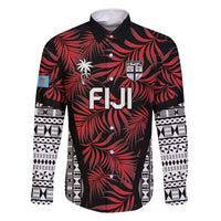 Custom Flying Fijians Rugby 2024 Pacific Family Matching Long Sleeve Bodycon Dress and Hawaiian Shirt Go Fiji LT05 Dad's Shirt - Long Sleeve Black - Polynesian Pride