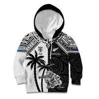 Custom New Zealand And Fiji Rugby 2024 Kid Hoodie Maori Kiwi With Fijian Palm Tree LT05 Hoodie Black - Polynesian Pride