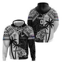 Custom New Zealand And Fiji Rugby 2024 Zip Hoodie Maori Kiwi With Fijian Palm Tree LT05 - Polynesian Pride