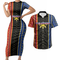 Personalised Philippines Filipinos Couples Matching Short Sleeve Bodycon Dress and Hawaiian Shirt Igorot Tribal Inspiration Pattern Style