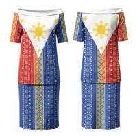 Philippines Sun Couples Matching Puletasi and Hawaiian Shirt Igorot Tribal Inspiration