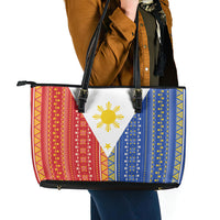 Philippines Sun Leather Tote Bag Igorot Tribal Inspiration