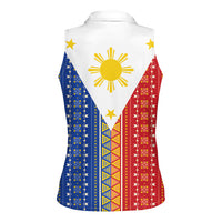 Philippines Sun Women Sleeveless Polo Shirt Igorot Tribal Inspiration