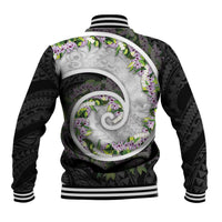 Piko Hawaii Baseball Jacket Polynesian Pattern With Maile Pikake Honohono Lei
