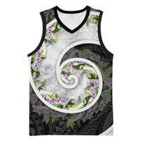 Piko Hawaii Basketball Jersey Polynesian Pattern With Maile Pikake Honohono Lei