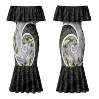 Piko Hawaii Couples Matching Mermaid Dress and Hawaiian Shirt Polynesian Pattern With Maile Pikake Honohono Lei
