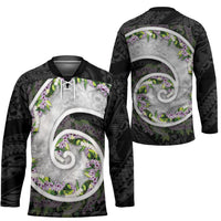 Piko Hawaii Hockey Jersey Polynesian Pattern With Maile Pikake Honohono Lei