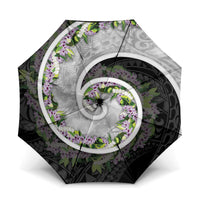 Piko Hawaii Umbrella Polynesian Pattern With Maile Pikake Honohono Lei
