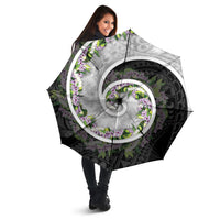 Piko Hawaii Umbrella Polynesian Pattern With Maile Pikake Honohono Lei