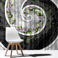 Piko Hawaii Window Curtain Polynesian Pattern With Maile Pikake Honohono Lei