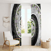 Piko Hawaii Window Curtain Polynesian Pattern With Maile Pikake Honohono Lei
