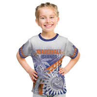 Personalised Marshall Islands Manit Day Kid T Shirt Polynesian Tribal Tattoo Tropical Style LT05 Blue - Polynesian Pride