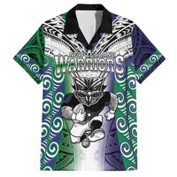 Custom New Zealand Warrior Family Matching Long Sleeve Bodycon Dress and Hawaiian Shirt Maori Tribal Pattern LT05 Dad's Shirt - Short Sleeve Green - Polynesian Pride