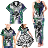 Custom New Zealand Warrior Family Matching Tank Maxi Dress and Hawaiian Shirt Maori Tribal Pattern LT05 - Polynesian Pride