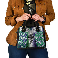 New Zealand Warrior Shoulder Handbag Maori Tribal Pattern