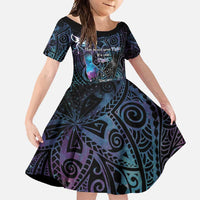 Suicide Awareness Family Matching Long Sleeve Bodycon Dress and Hawaiian Shirt You Are Not Alone LT05 Daughter's Dress Black - Polynesian Pride