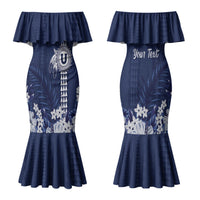Personalized Utah State Family Matching Mermaid Dress and Hawaiian Shirt Polynesian Style LT05 Mom's Dress Blue - Polynesian Pride