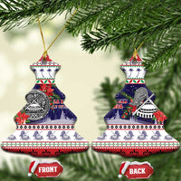American Samoa Christmas Ceramic Ornament Poinsettia La Maunia Le Kilisimasi LT05 Christmas Tree White - Polynesian Pride