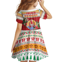 French Polynesia Christmas Family Matching Off The Shoulder Long Sleeve Dress and Hawaiian Shirt Coat Of Arms Merry Xmas LT05 - Polynesian Pride