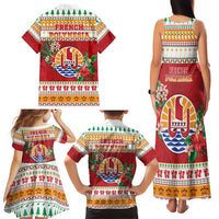 French Polynesia Christmas Family Matching Tank Maxi Dress and Hawaiian Shirt Coat Of Arms Merry Xmas LT05 - Polynesian Pride